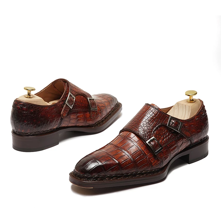 【高定挪威缝】男士商务孟克鞋搭扣鞋Monk商务一脚蹬皮鞋