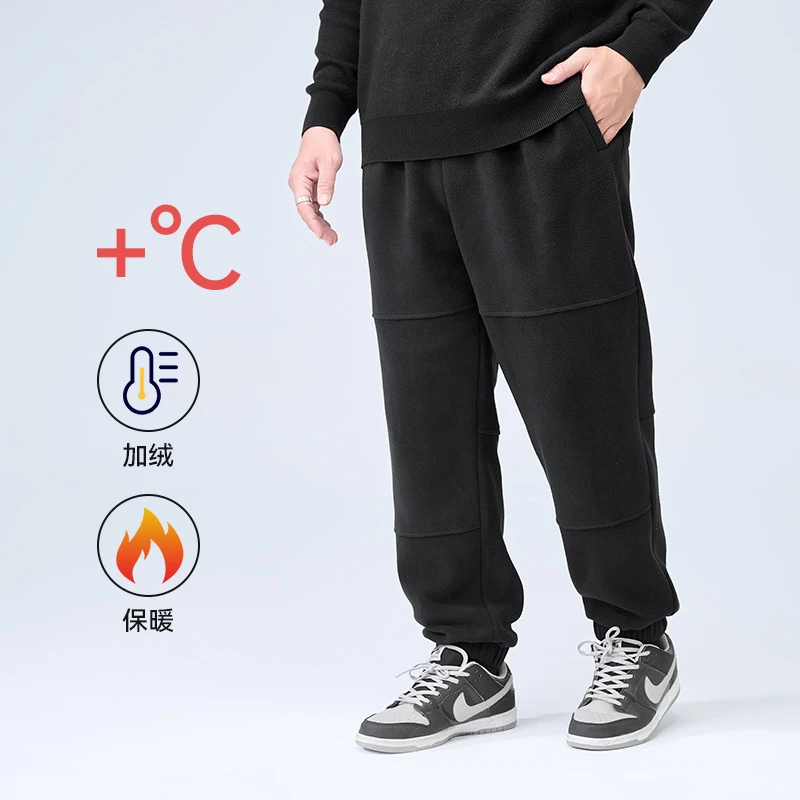 半墨【捡漏】大码男装摇粒绒束脚裤冬季胖子宽松运动加绒休闲裤0209