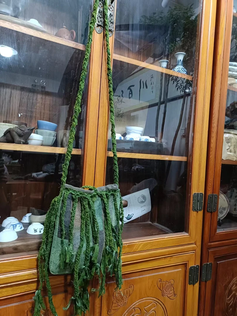 手工制作植物染色海草手机包