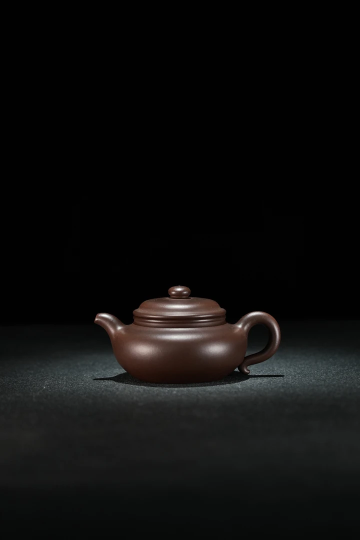 当代 王盛雪制紫泥仿古壶200cc泡茶壶圆壶茶具
