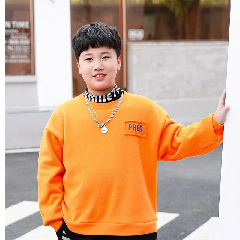 【自营号】胖男童加绒卫衣胖男孩加肥加大码冬款加厚上衣B3WY5132