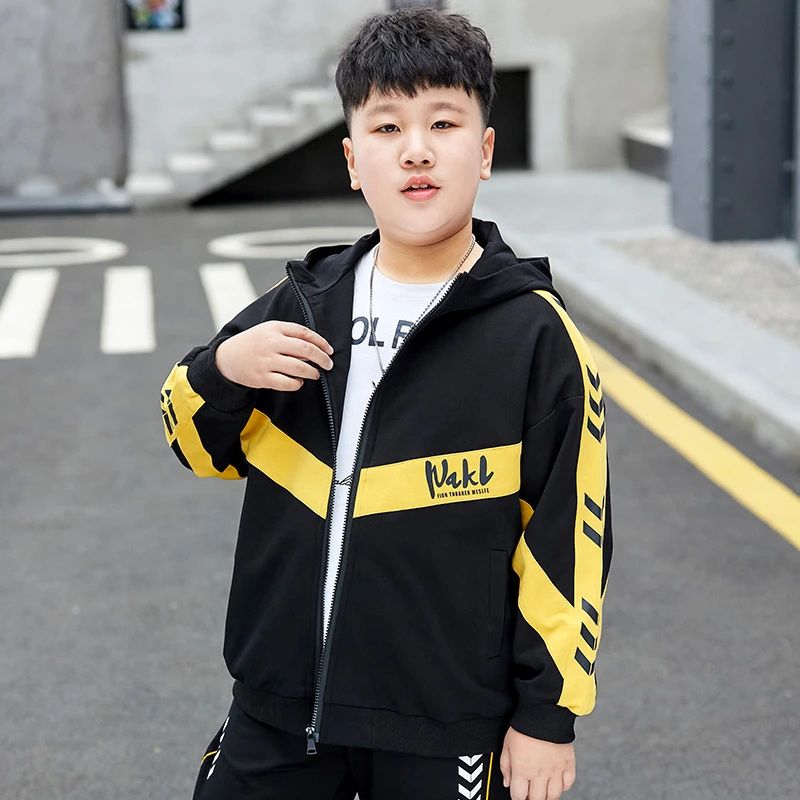 胖男童春秋外套大童上衣休闲韩版中大童男孩儿童帅气运动E1WT2256