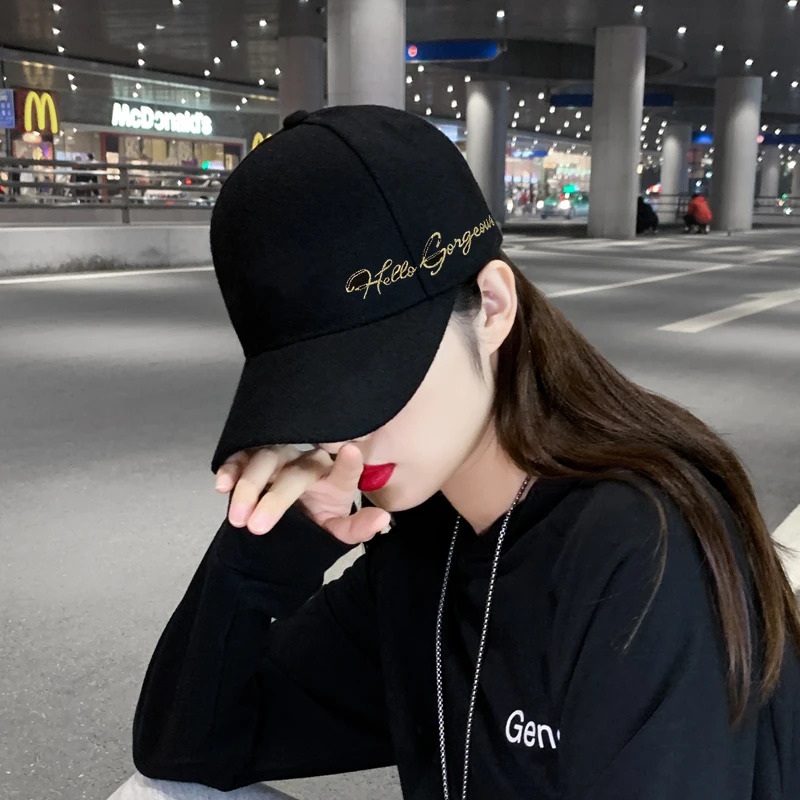 新款帽子女春秋韩版潮牌百搭显脸小鸭舌帽洋气网红款刺绣棒球帽潮