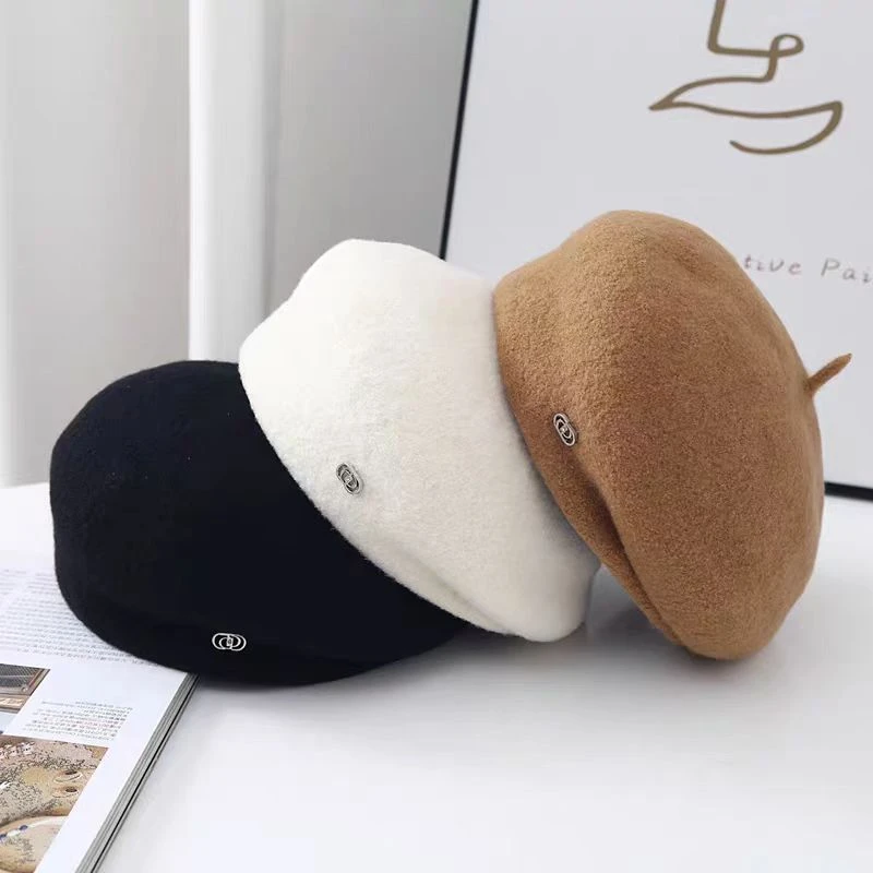 法式秋冬贝雷帽女时尚百搭蓓蕾帽子韩版定型设计日系显脸小画家帽