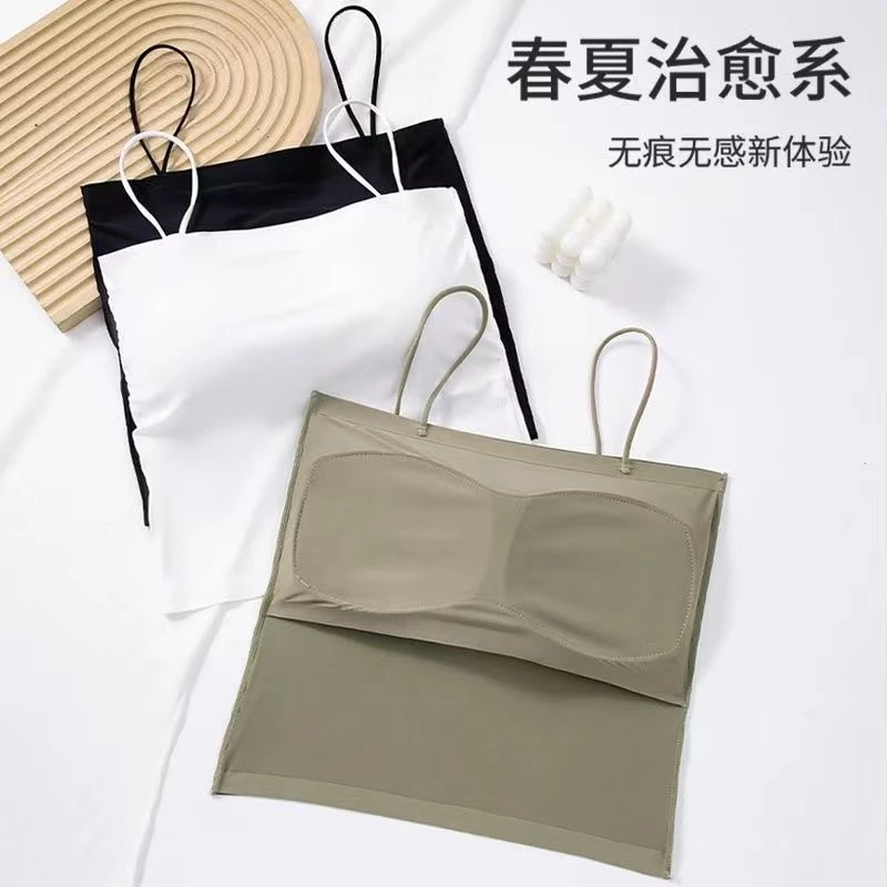 小吊带背心女免穿文胸内搭一体可外穿带胸垫防走光无痕美背内衣女