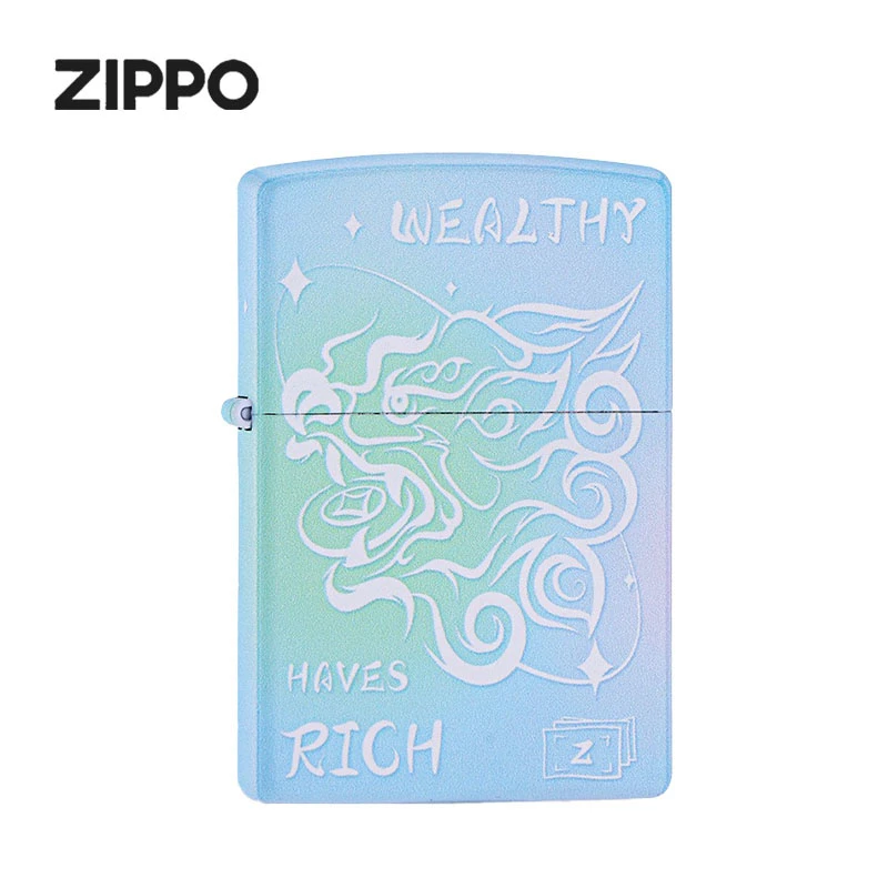 【招财进宝】ZIPPO手感漆打火机幻彩国潮男士时尚个性经典复古防风
