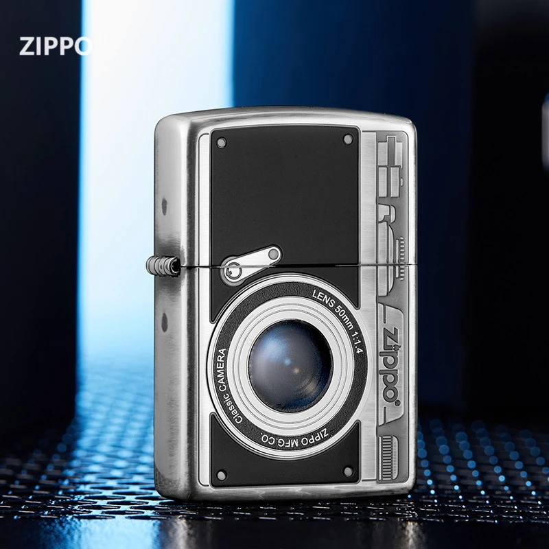 【永恒的瞬间】ZIPPO正品摇亮古银打火机男士时尚高档个性复古相机