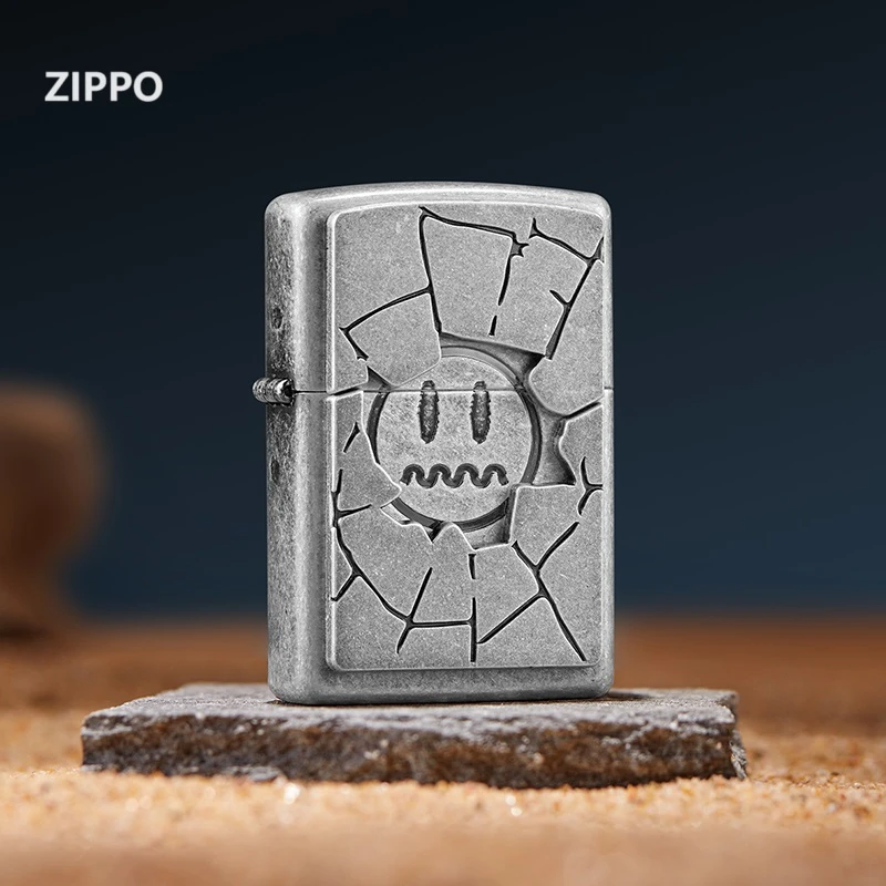 【笑脸男士】ZIPPO正品打火机Beaster联名仿古银经典防风打火机