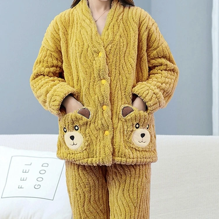 【谷梦飞服装店】20230121毛绒睡衣开门款两件套