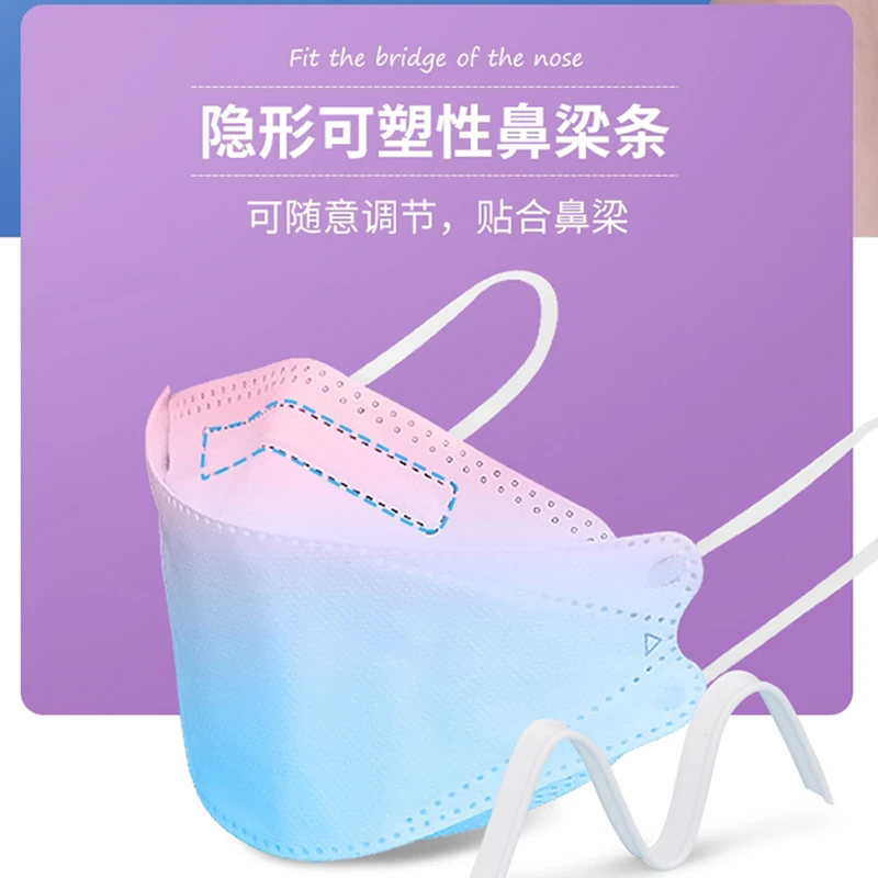 【高颜值不勒耳】渐变色KF94口罩一次性防护成人韩版防尘潮款时尚