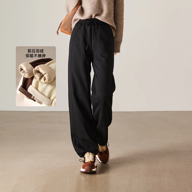 索菲丝尔冬季保暖休闲抽绳羽绒裤时尚宽松防寒外穿女士441623