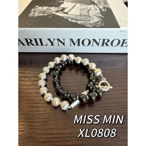 铁合金仿珍珠项链 MISS MIN  XL0808 拼接高级百搭项链小众颈链