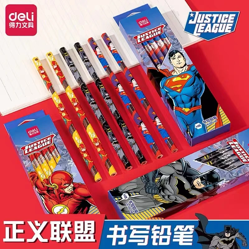 Deli/得力HC100-2B正义联盟盒装2B书写铅笔