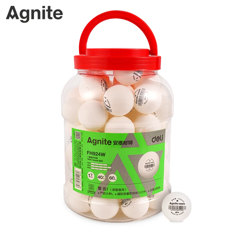 Deli/得力安格耐特FH924W一星级乒乓球(60个/筒)(白)(筒)