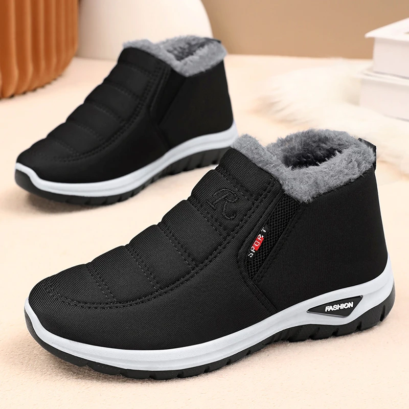 中老年轻便防滑加绒棉鞋男老北京保暖棉毛鞋2024新款爆款棉健步鞋