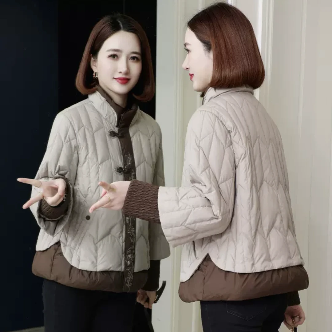 雅鹿羽绒服新中式盘扣羽绒服女2024冬季新款小个子短款羽绒服保暖