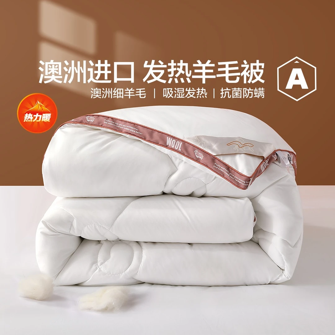【水星精选】 澳洲羊毛 热力暖· 吸湿发热阳光卷毛水星家纺 学生