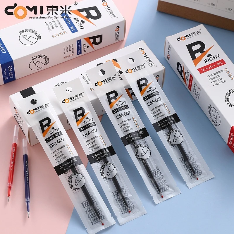 domi/东米007精工按动ST透明杆白杆替换芯0.5黑笔芯创意按动笔芯