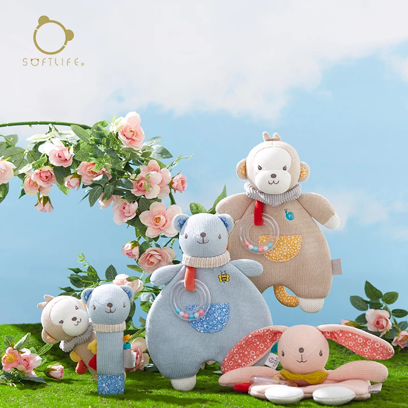 softlife安抚巾安抚玩偶婴儿可入口啃咬睡觉公仔宝宝玩具睡眠神器