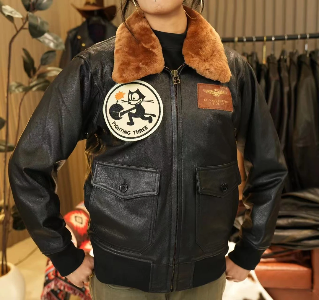 1421菲力猫山羊皮男士真皮外套真皮皮衣