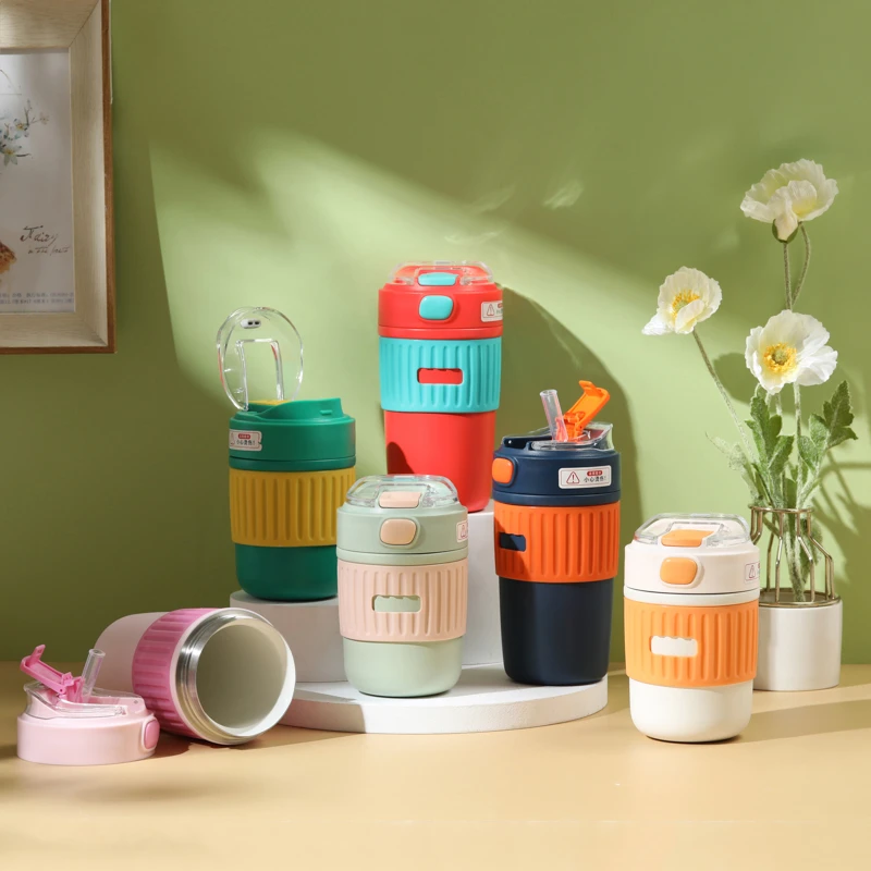 【小雪专属】330ml阳光生活双饮咖啡杯陶瓷涂层不锈钢水杯