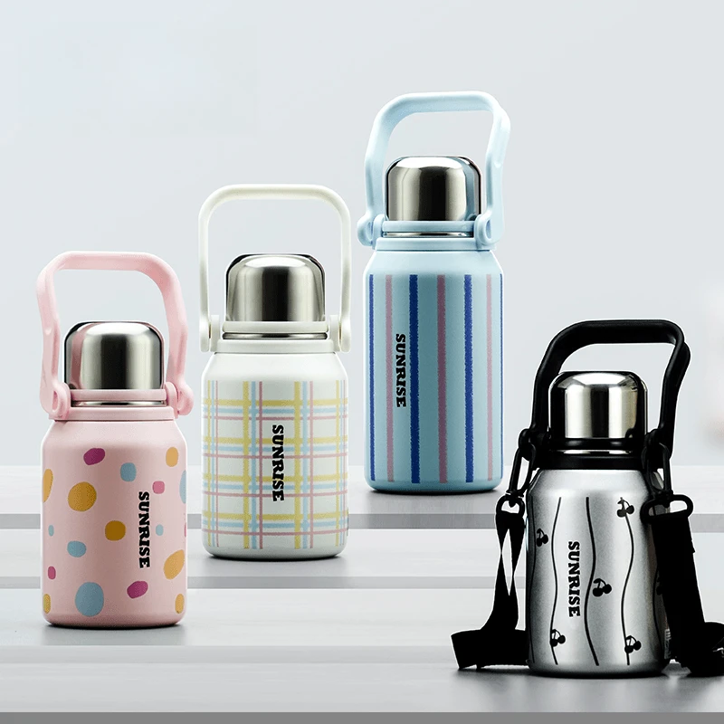 【华姐水杯溯源之旅】1000ml帝怡花样青春保温壶不锈钢提手水杯1196