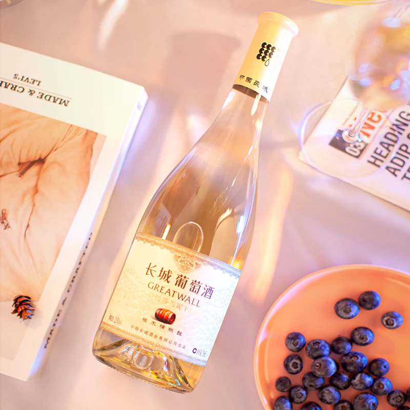 中粮长城国产 干白葡萄酒陈酿特级莎当妮酒婚庆送礼750ml*6瓶整箱