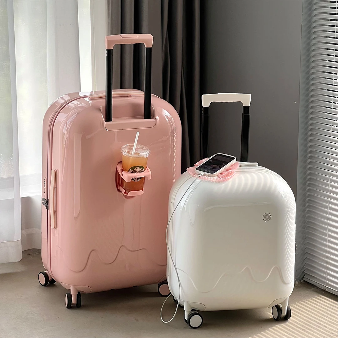 行李箱女20寸小型登机箱万向轮旅行箱学生时尚高颜值轻便可充电