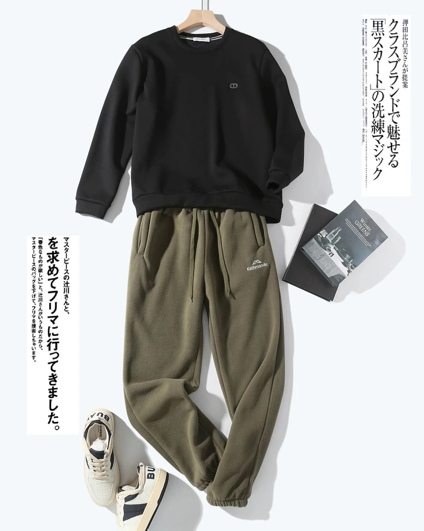 行走的大暖炉 一条过冬 男士冬季摇粒绒卫裤 版型款式不臃肿 百搭