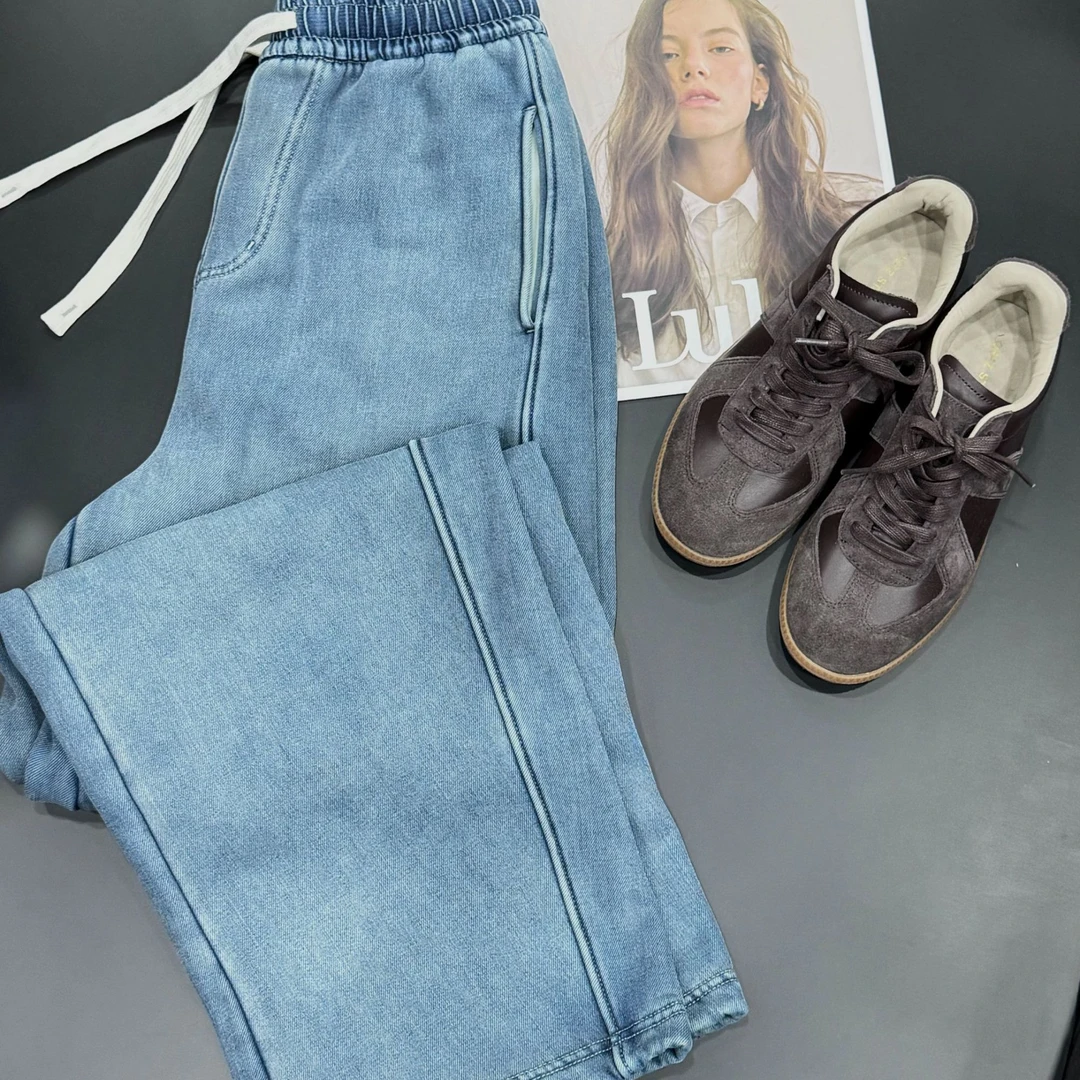 【2477一条过冬】女士莱赛尔弯刀休闲裤加绒百搭时尚冬款