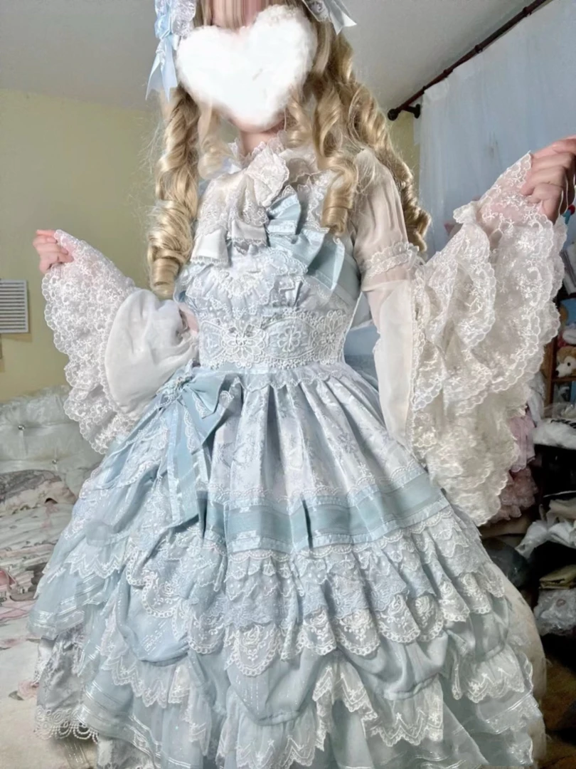 【艾莉尔雪纺内搭】现货白鸟集WhiteBird姬袖内搭lolita白色粉色