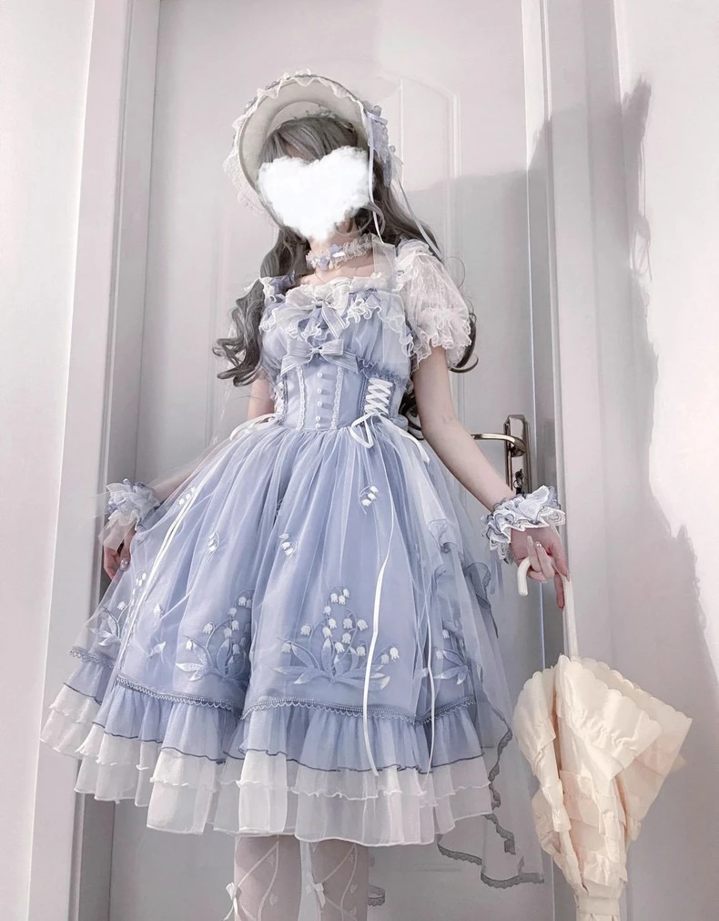 【爱意将至】森鈴现货Lolita刺绣lolita洋装JSK连衣裙咩耶原创