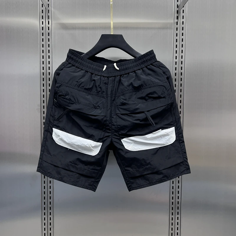工装短裤男款夏季潮牌速干休闲五分裤青年宽松直筒大口袋沙滩裤男