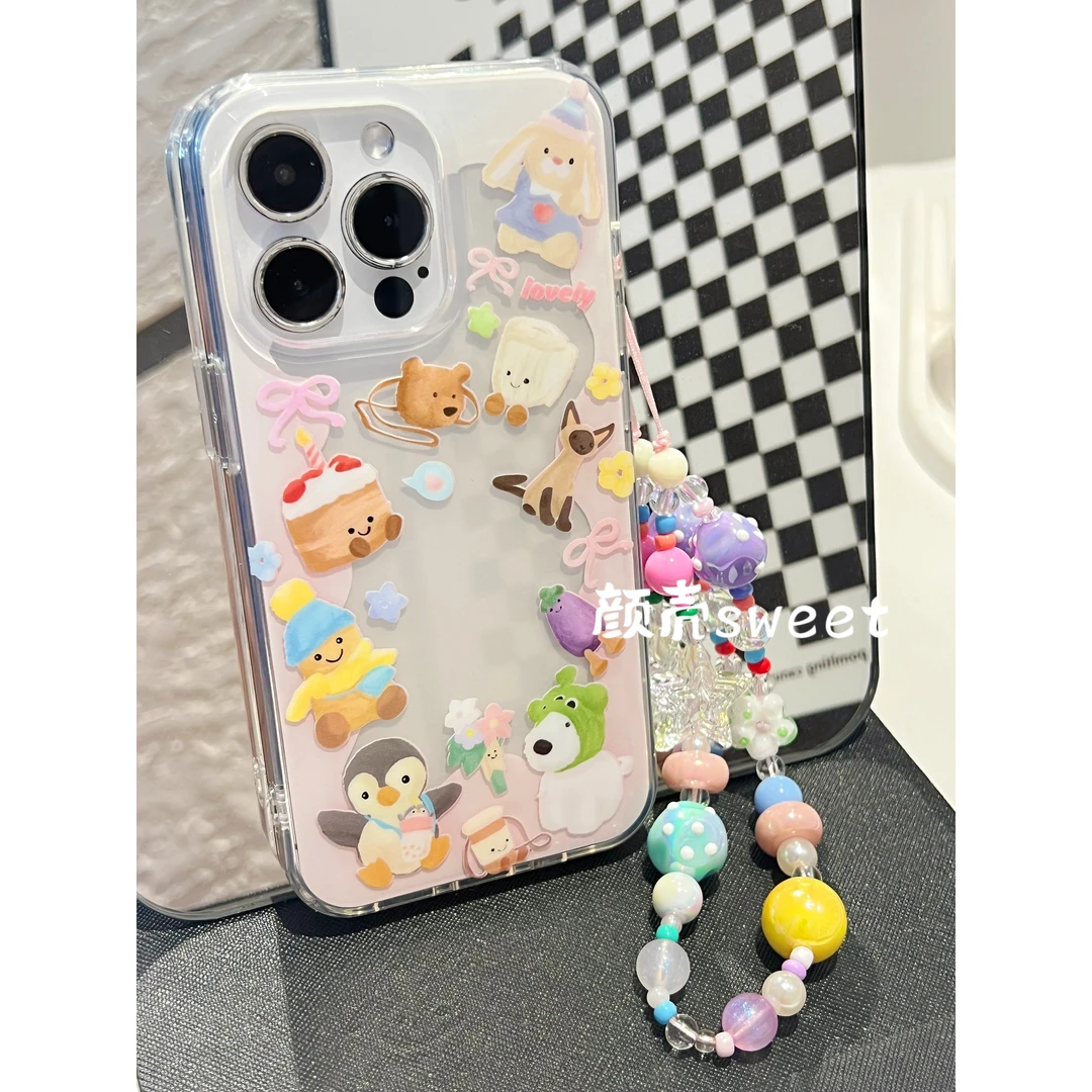 【苹果】ins可爱卡通Jellycat小动物乐园双层印花手机壳iphone15pro
