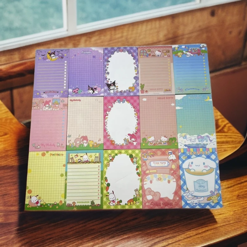 4080【15本便签本】5包每包3本每本50张15款空白横线网格便签无粘性