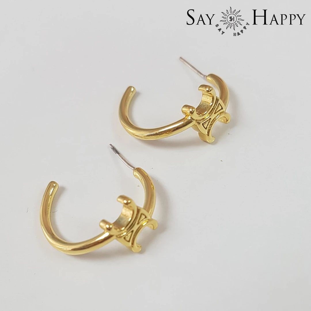 钛钢耳饰 SAY HAPPY韩国风时尚新款百搭C字耳圈