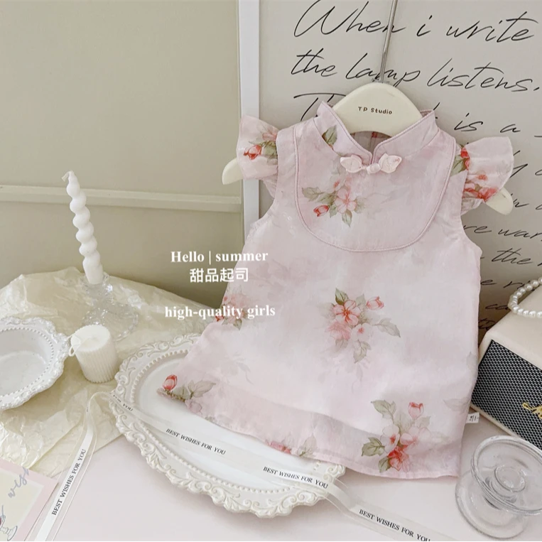 【甜品起司】出水芙蓉中国风旗袍裙女童宝宝中式复古公主裙连衣裙