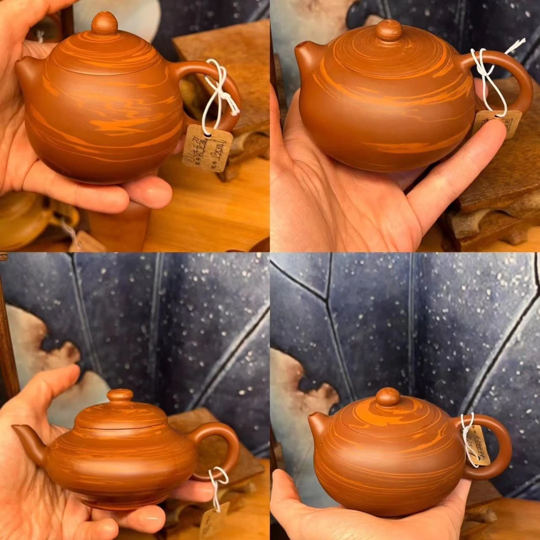潮州工夫茶原矿黑金刚传统鸡蛋黄绞泥壶