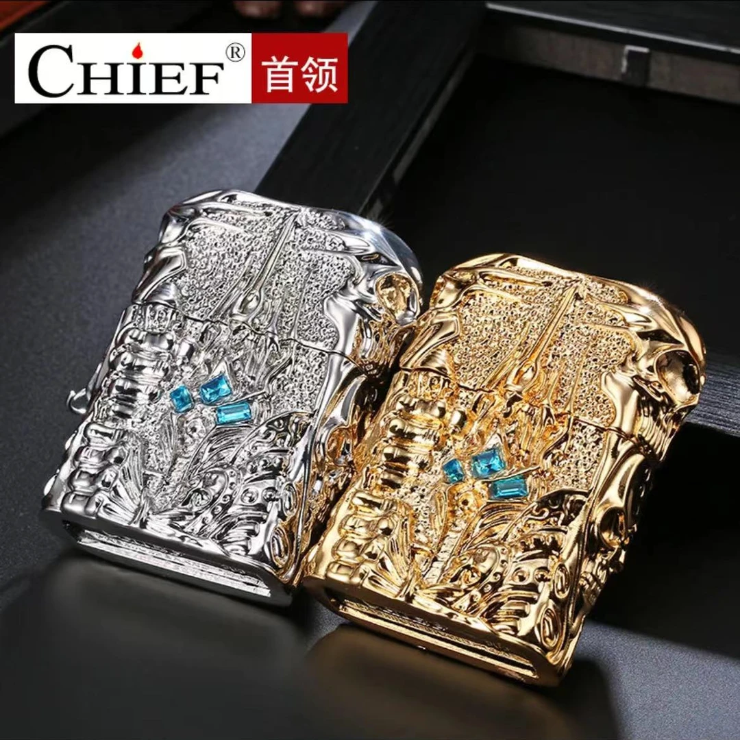 CHIEF/首领首领魔兽世界巫妖王重盔甲纯铜煤油打火机黄铜防风火机