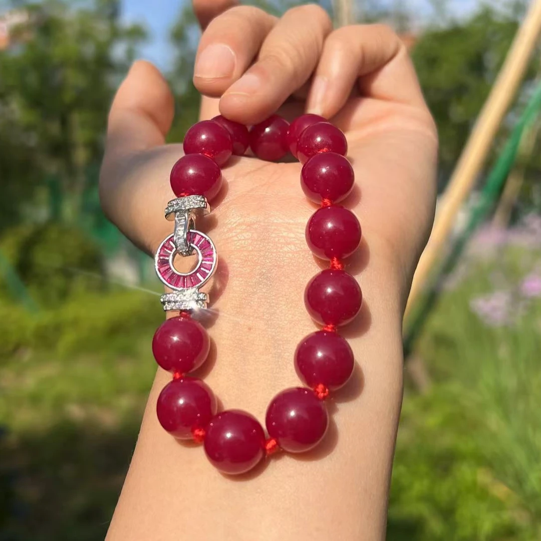 铜合金手链 红色12MM手链轻奢