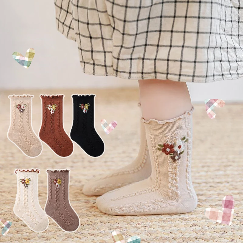 女童袜子春秋婴儿不勒腿袜无骨袜可爱卡通男宝宝新生儿中筒棉袜