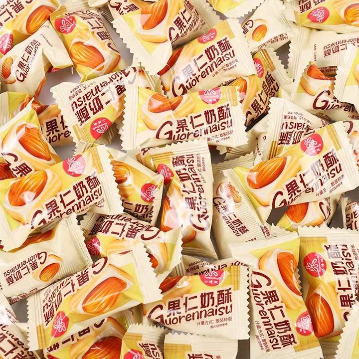 果仁奶脆优果奶酥扁桃仁硬奶糖巴旦木年货喜糖独立包装散装批发