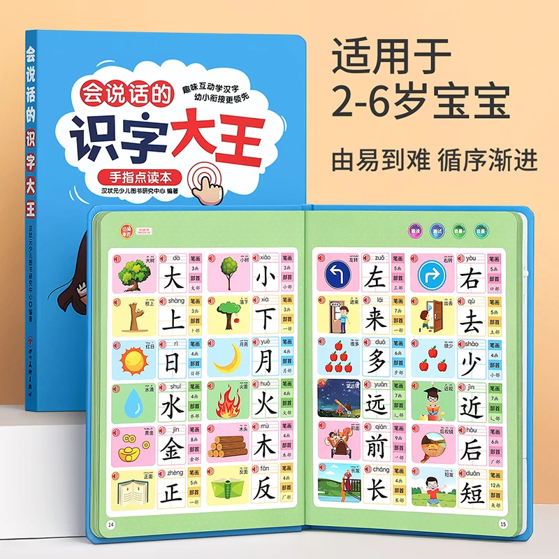 儿童识字大王点读机早教发声书幼儿园小孩有声认字卡3000神器 YZ