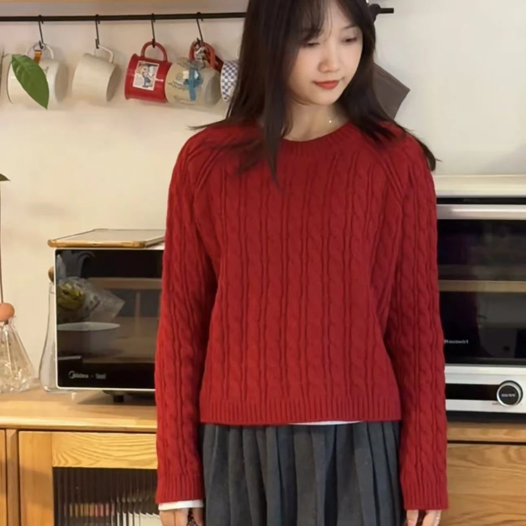 林金亚｜四色小麻花毛衣