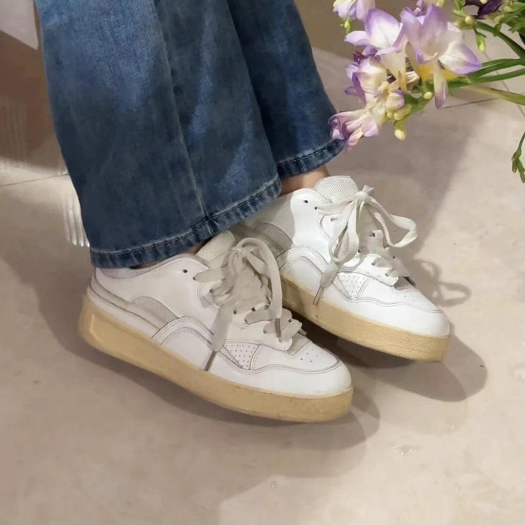 林金亚｜2023牛皮拼色白色板鞋