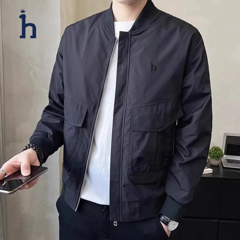 Hassyz轻奢秋冬季新品男士棒球服外套韩版时尚休闲夹克男装
