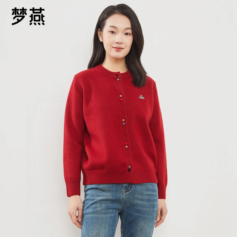 梦燕春秋圆领针织开衫女春洋气减龄内搭超好看休闲上衣AC05B4007