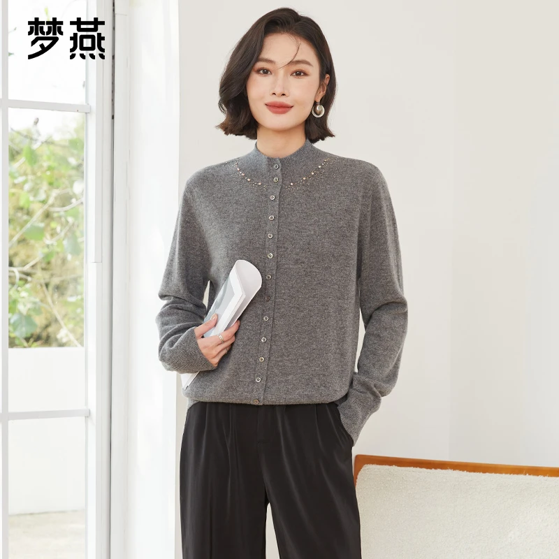 梦燕【内购会】女款冬季半高领毛针织衫上衣简约纯羊毛衫CC11B4004