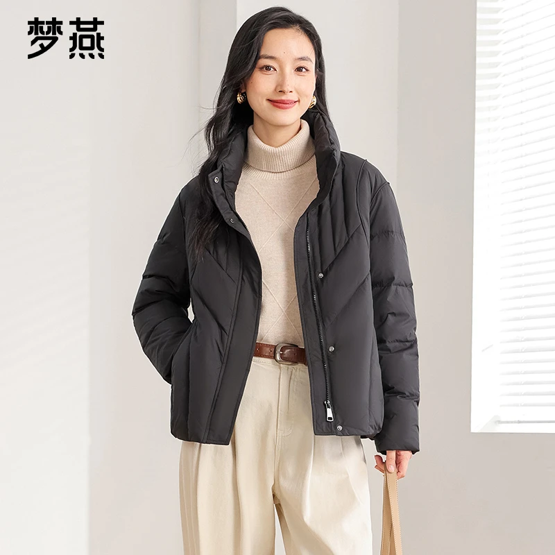 梦燕【内购会】冬季女气质短款立领保暖休闲女羽绒服外套CY11B4009