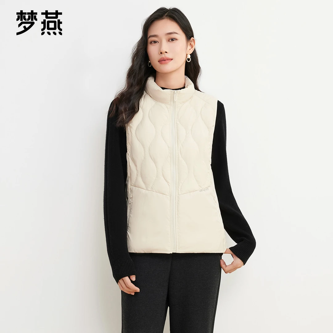 梦燕【内购会】女时尚百搭冬装短款百搭马夹立领拉链背心CY01B4502